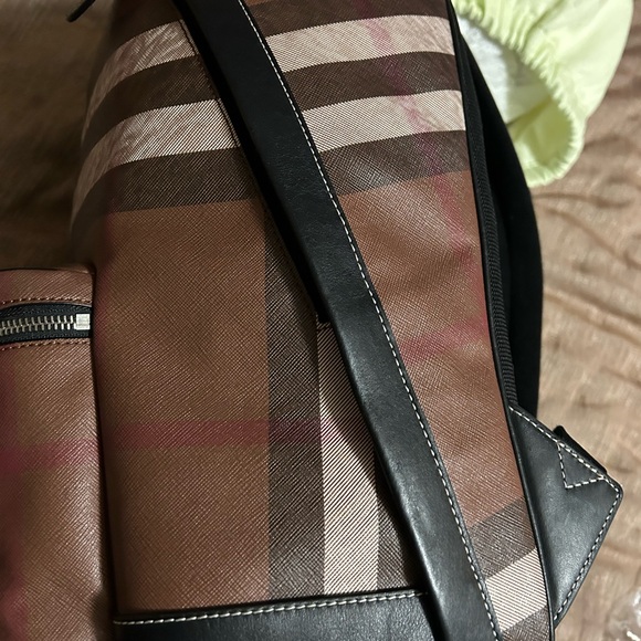 Burberry backpack leather with plaid pattern - Picture 11 of 15